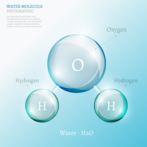 Water molecule infographics creative vectors set 15