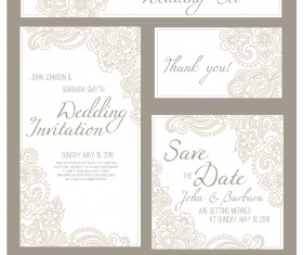 Wedding invitation card with banner vector