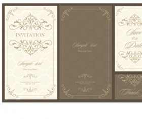 Floral marble background wedding invitation card vector free download