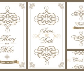 Wedding invitation card with floral vecotr 02