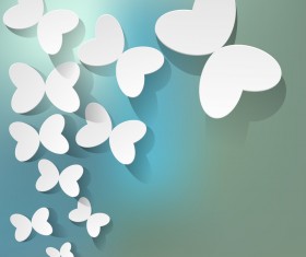 White butterflies with bokeh vector background