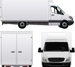 White cargo delivery van vector 01