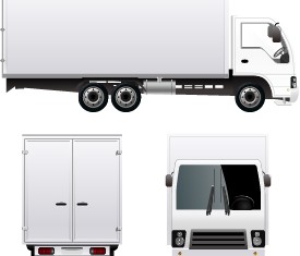 White cargo delivery van vector 02