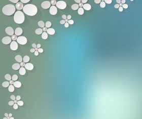 White flower with bokeh vector background