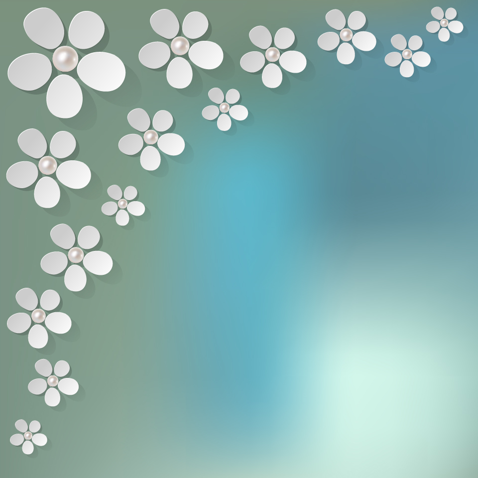 White flower with bokeh vector background