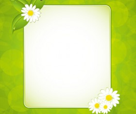 White flower with green background vector