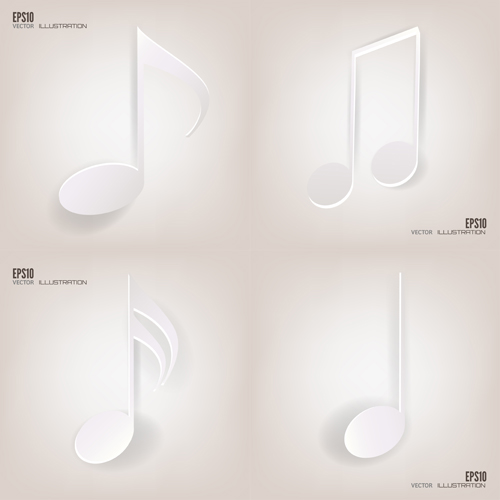 White music note vector material