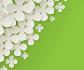 White paper flower with colored background vector 02