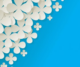 White paper flower with colored background vector 03