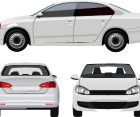 White sedan design vector