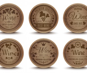 Wine wooden labels vintage vector
