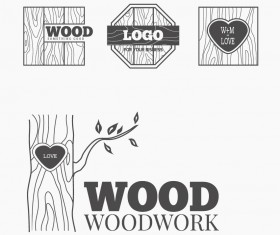 Wood woodwork logos design vector 04