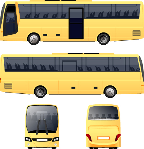 Yellow bus vector material