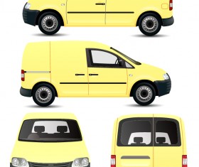 Yellow minivan vector