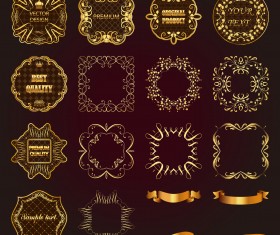 Vector menu with gold frame material 02 free download