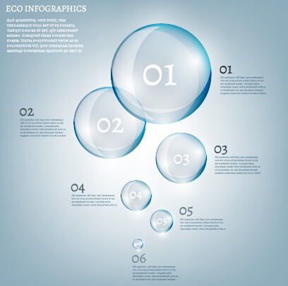 transparent bubble with Eco infographics vector
