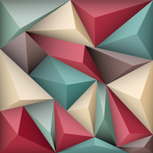 3D polygonal background art vector 07