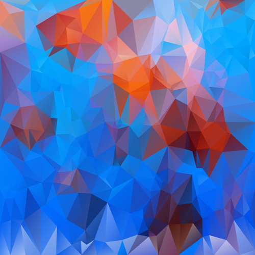 3D polygonal background art vector 09