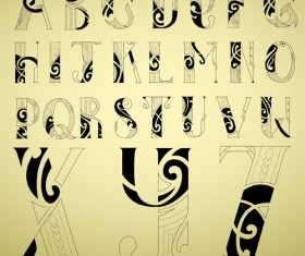 Abstract alphabet font vectors