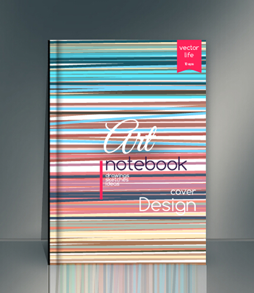 Abstract styles botebook cover design vector 03