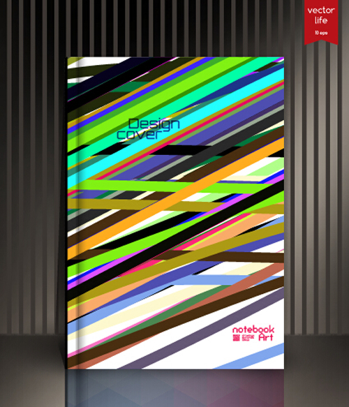 Abstract styles botebook cover design vector 04