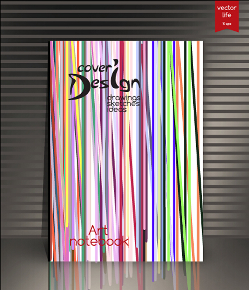Abstract styles botebook cover design vector 05