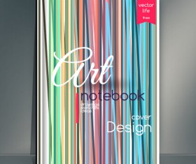 Abstract styles botebook cover design vector 06