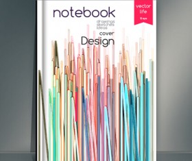 Abstract styles botebook cover design vector 08