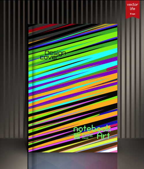 Abstract styles botebook cover design vector 09