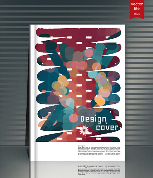 Abstract styles botebook cover design vector 11