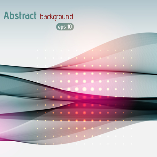 Abstract wave with light dots background vector