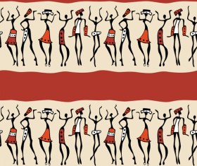 African dancers abstractr vector set 10