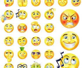 Anger and smiling Icons vector