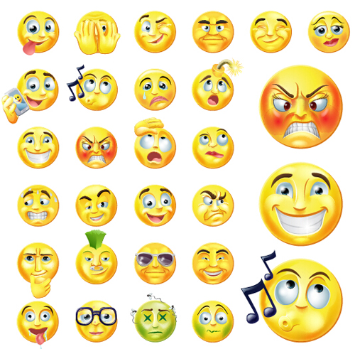 Anger and smiling Icons vector