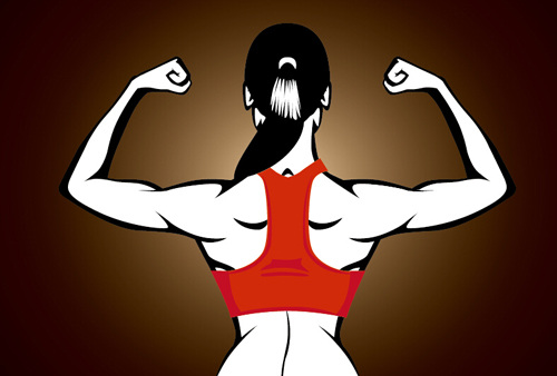 Back muscle woman vector