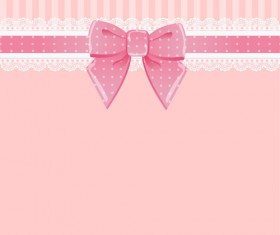 Lace with pink bow business card vector free download