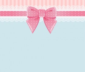 Beautiful bow card with lace vector 03