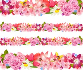 Beautiful flower borders vector material