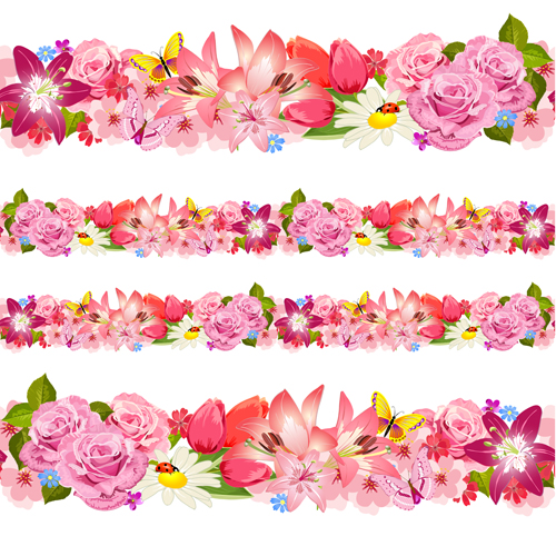 Beautiful Flower Borders Vector Material Free Download Beautiful Flower Borders Vector Material Free Download