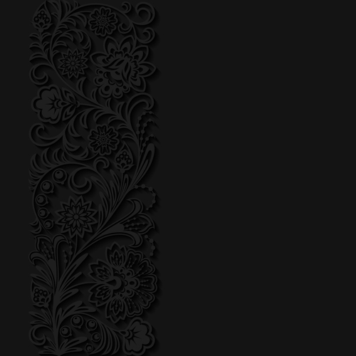 Black decor with background vector 02