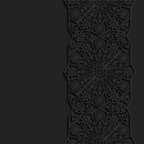 Black decor with background vector 03