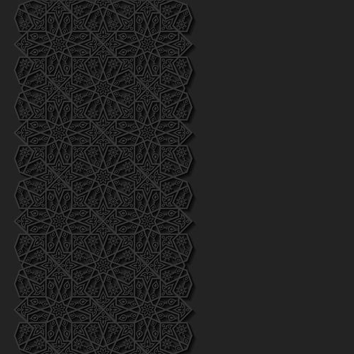 Black decor with background vector 04