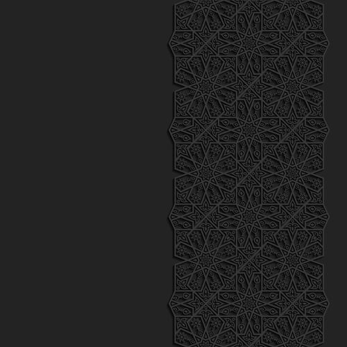 Black decor with background vector 05