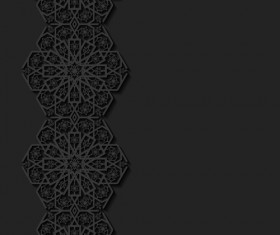 Black decor with background vector 06