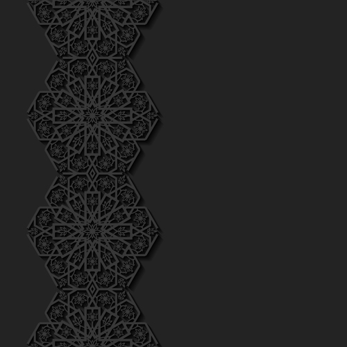 Black decor with background vector 06