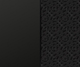 Black decor with background vector 08