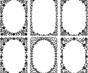 Black floral frame vector