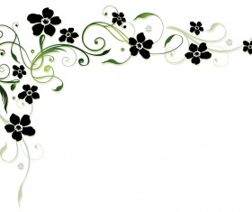 Black flower with floral decor vector