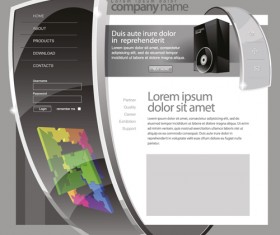 Black styles websites templates vector