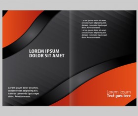 Black with red brochure cover template vector 01